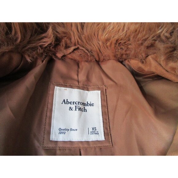 Abercrombie and Fitch XS Faux Fur Jacket In Rust Brown GUC - Picture 6 of 16